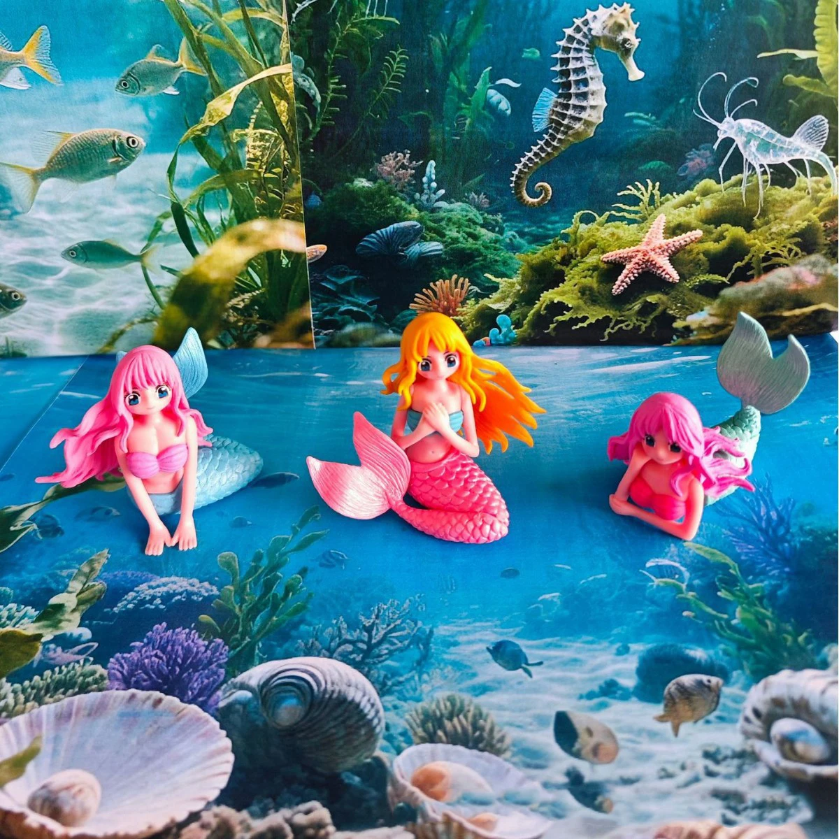新しい可愛い人魚マイクロランドスケープ水槽飾りミニチュアフィギュアDIY PVC人形デスククラフトアクセサリー