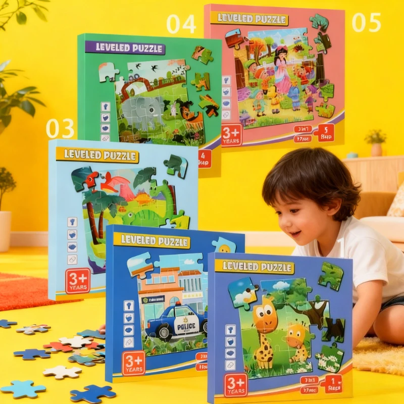 หนังสือปริศนาแม่เหล็กพับได้แบบมอนเตสซอรี่สำหรับเด็กชายและเด็กหญิง ปริศนาสัตว์สำหรับการเดินทาง หนังสือปริศนาไม้แม่เหล็ก ตัวต่อจิ๊กซอว์ ของเล่นเสริมพัฒนาการ 3 4 5 ปี