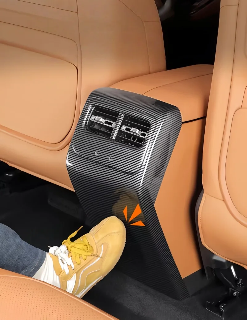 Car Rear Air Outlet Anti Kick Panel Fit for Chery ICAR V27 Modified Carbon Fiber Textured Kick Plate Car Interior Accessories