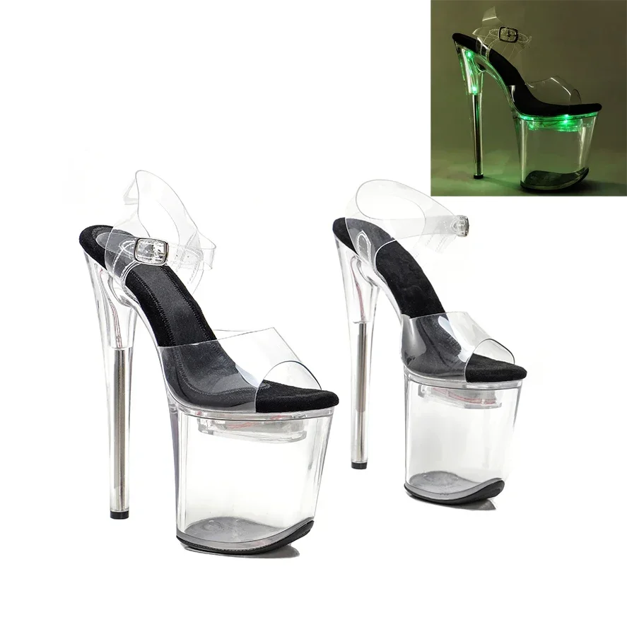 Leecabe 8Inch/20cm lady LED Light Up Shoes Glowing Platform party High Heels Shoes Pole Dancing Shoes