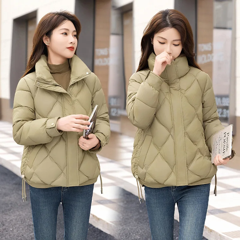 

2025 New Winter Women Jacket Parkas Down Cotton Padded Short Coat Female Fashion Loose Casual Standing Collar Parka Lady Outwear