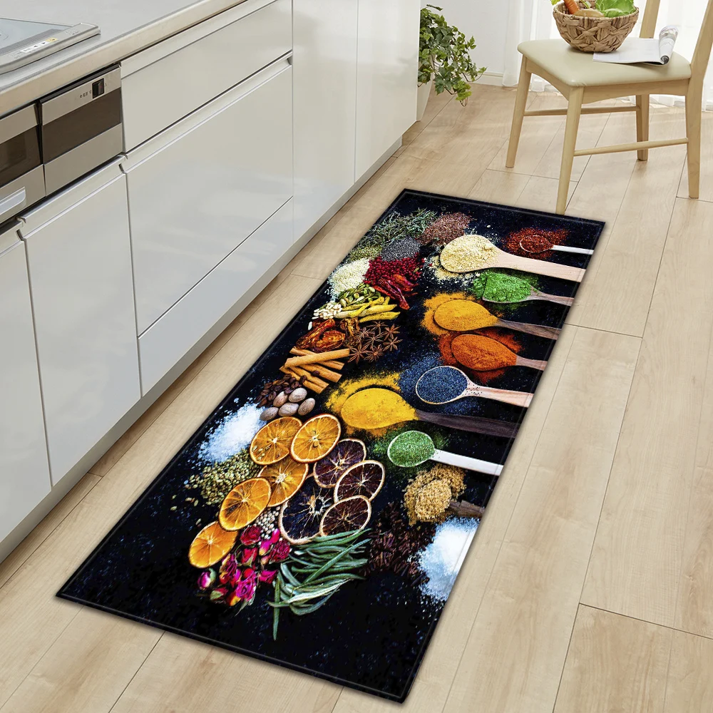 Spices Kitchen Mat Home Entrance Doormat Living Room Bedroom Balcony Floor Decor Carpet Bathroom Hallway Door Anti-Slip Foot Rug