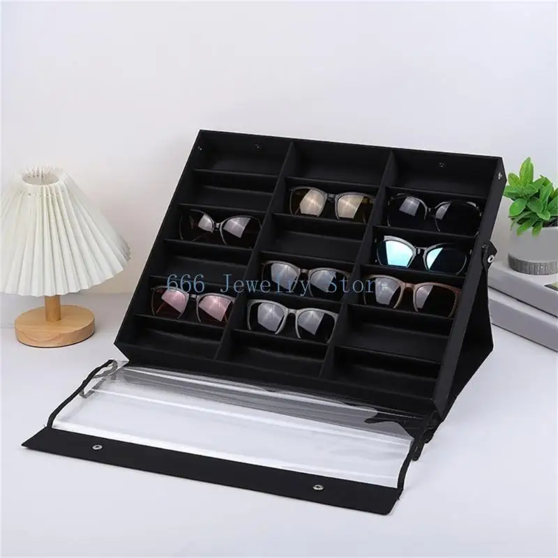 

F2TD Professional Sunglasses Showcase Box Sunglasses Organizers Eyeglass Tray