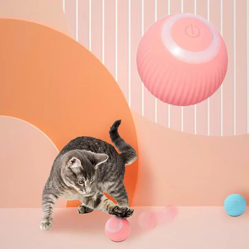 Smart Cat Rolling Ball Toys Rechargeable Cat Toys Ball Motion Ball Self-moving Kitten Toys for Indoor Interactive Playing