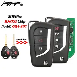 jingyuqin zmodyfikowany dla Toyota Camry RAV4 Venza Yaris inteligentny zdalny kluczyk samochodowy 3/4 przyciski 315Mhz ID67/G Chip GQ4-29T wymiana pilota