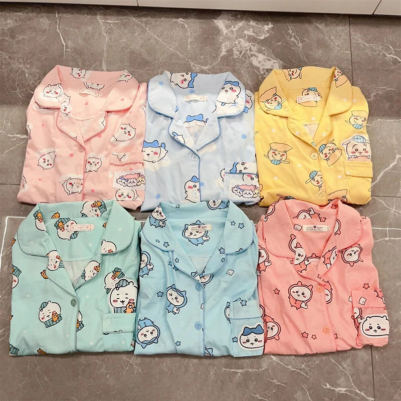 

Miniso Kawaii Chiikawa Anime Summertime Pajama Set Cute Sweet Hachiware Cartoon Short Sleeved Shorts Lovely Gifts for Girls