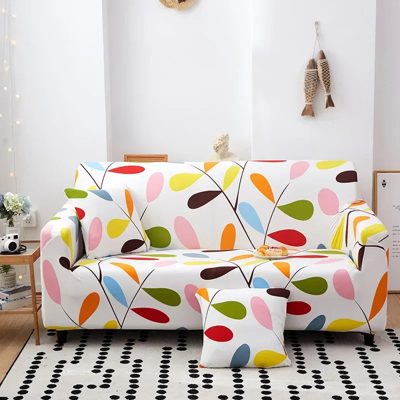 New Milk Silk Printing Series Double Sofa Cover L-Shaped Sofa Slipcover