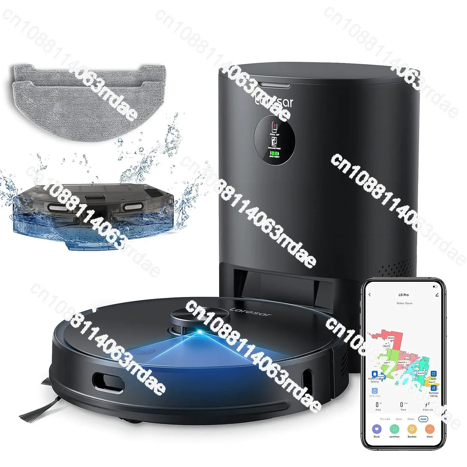 Robot Vacuum and Mop with Auto Dirt Disposal, Max 3500pa Suction, App Control, Editable Map Lidar Navigation  Wholesale