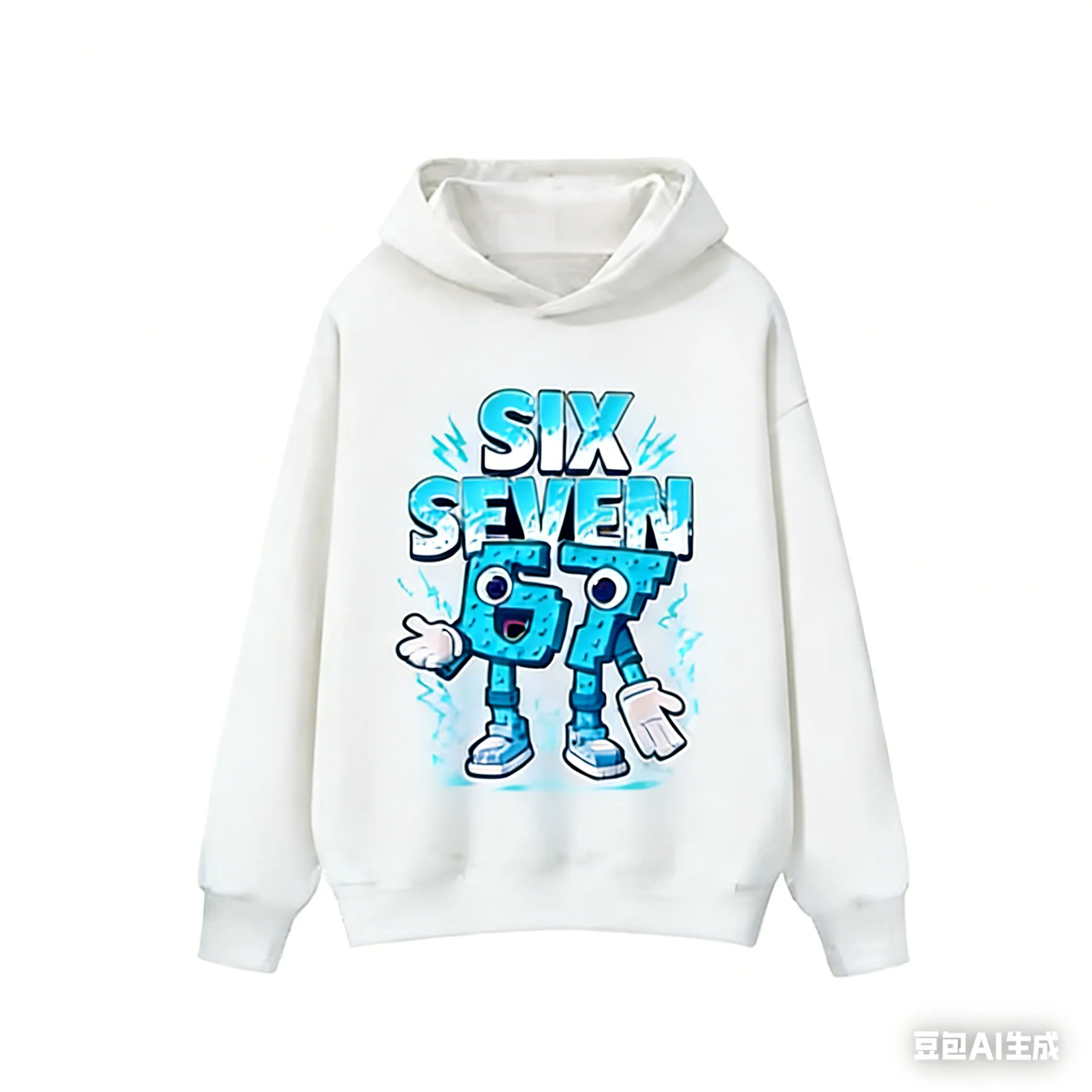67 Six Seven Kapuzenpullover, 3–12 Jahre, lustiger Grafik-Pullover für Mädchen und Jungen, Fleece, lässig, sportlich, für Kinder, Herbst-Kapuzenpullover, lässiger Unisex-Sweatshirt – Detail 1