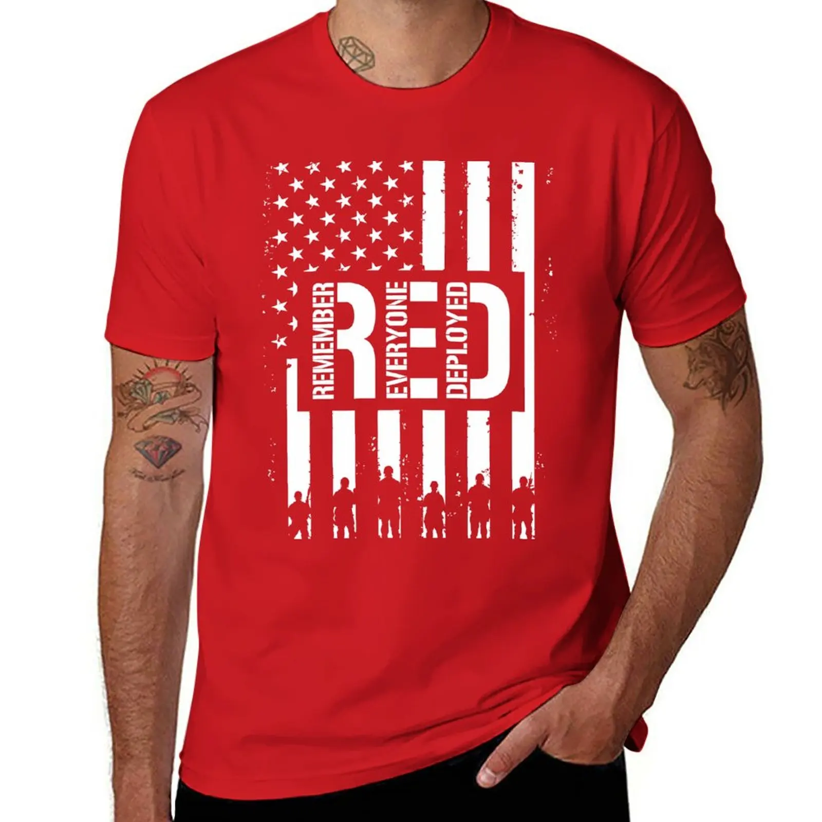 New R.E.D. (Remember Everyone Deployed) T-Shirt plus size tops kawaii clothes mens graphic t-shirts anime