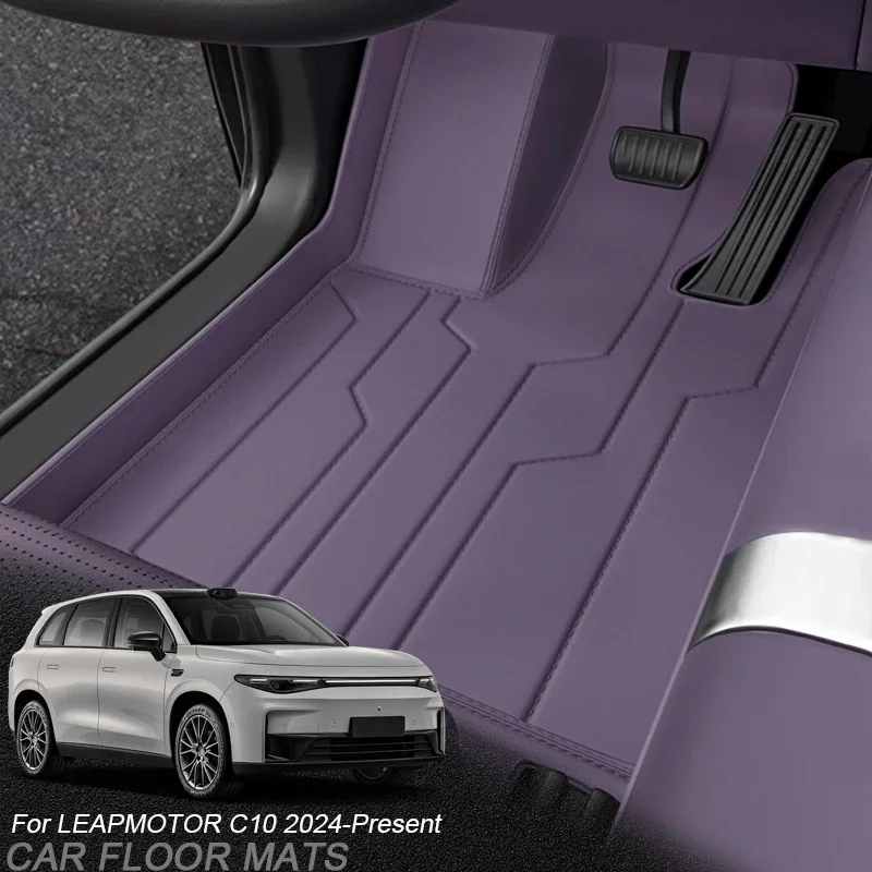 

For LEAPMOTOR C10 2024-Present Custom Nappa Leather Anti-Slip Car Foot Protect Mat Auto Luxury Waterproof Floor Pad Accessory