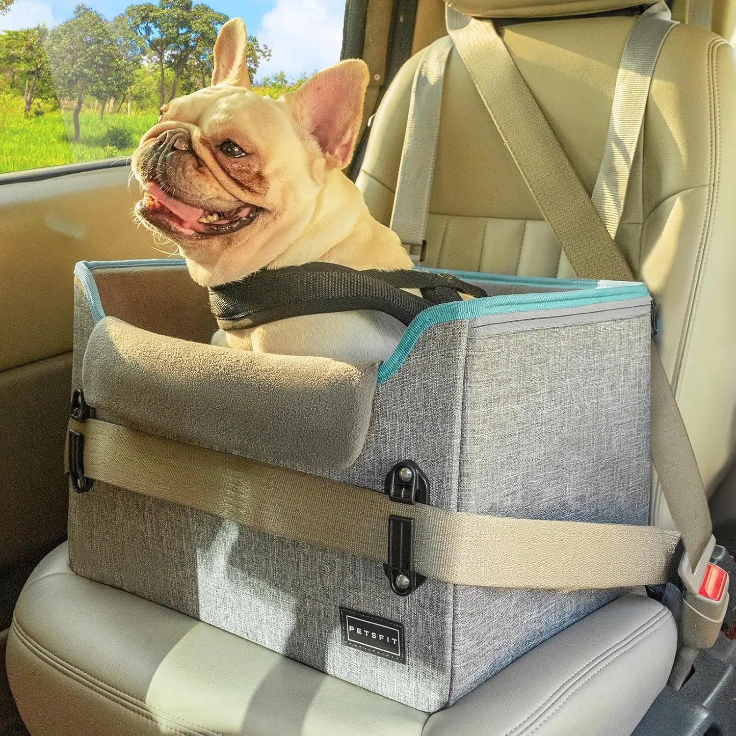 

Foldable Dog Car Seat for Small Dogs – Safe & Stable with Patented Buckle, Soft Cushion, Reduces Anxiety on Road Trips