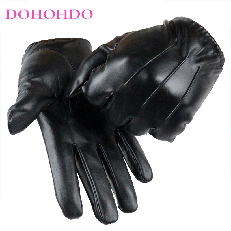 

Male And Female Touch Screen Leather Gloves Black Gloves Autumn And Winter Fashion Riding Driving Leather Gloves Guantes Moto