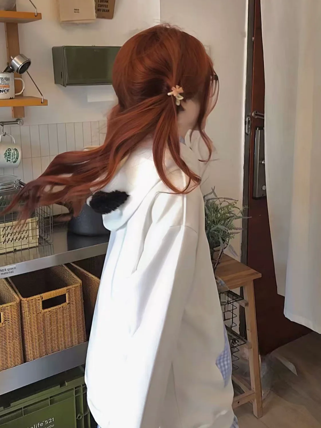 Extra Large 300 Pou Korean Design Sense Plaid Hoodie Loose Casual Cute Little Dog irt Women's Faion Spring Autumn