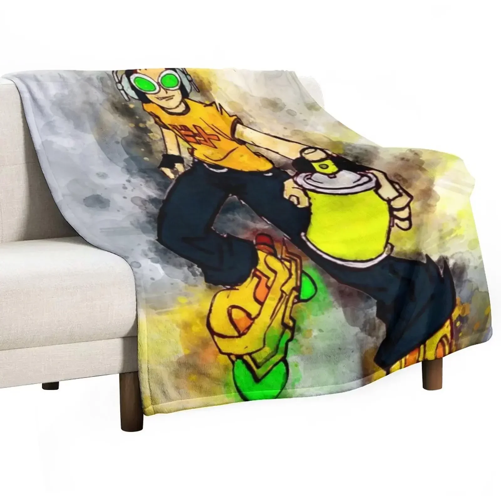 Jet Set Radio - Beat *watercolor* Throw Blanket Large warm winter Plush Blankets