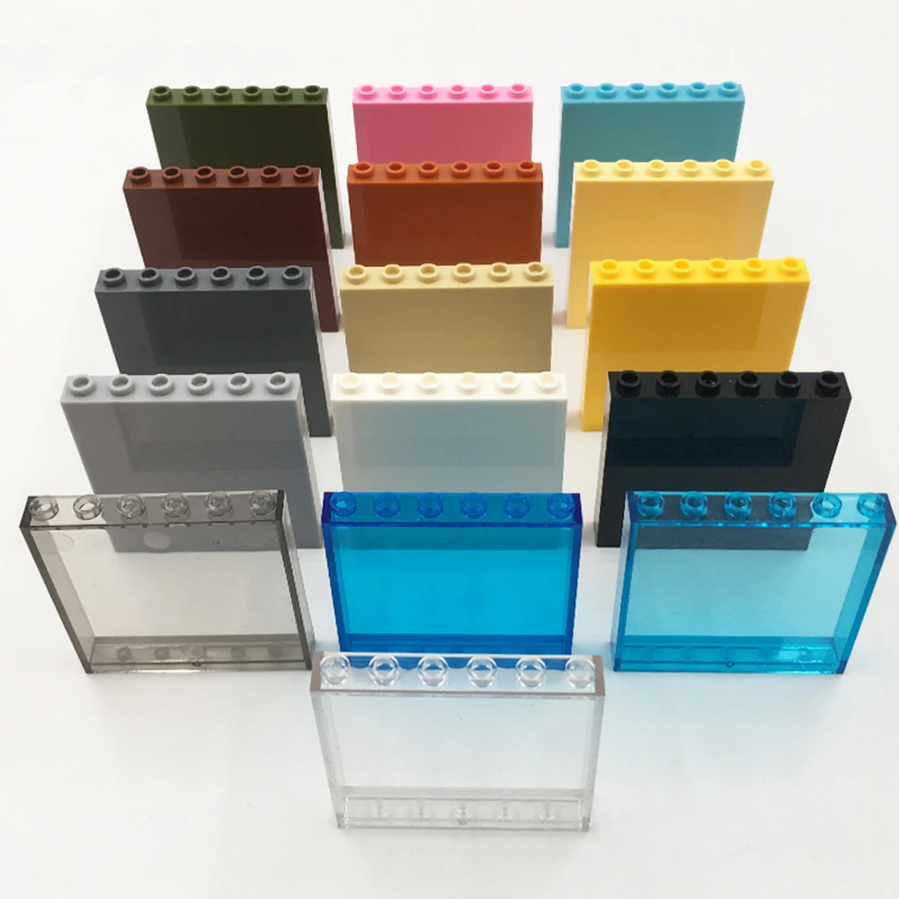 10PCS MOC 1x6x5 Wall Panel Compatible with legoeds Building Blocks Window City House Parts Construction Bricks Toys 59349 35286