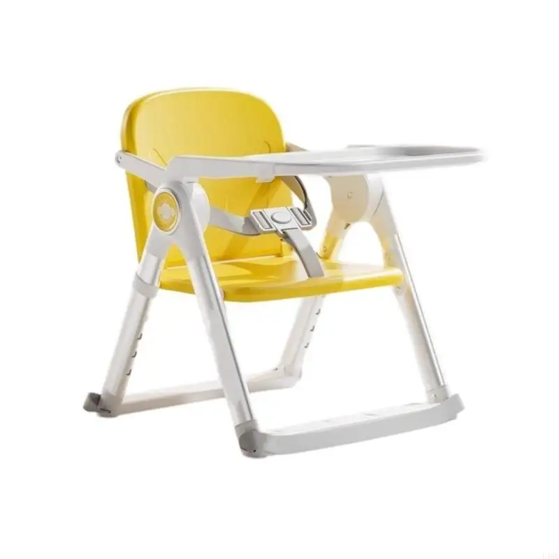 

Folding Infant Highchair 4 Stage Height Adjustable Foldable Portable Design Double Layered Easy Cleaning Tray L4MC