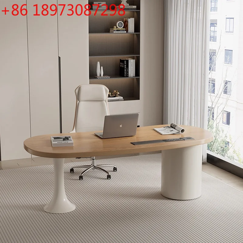 

Кремовый ветер изогнутый учебный стол свет роскошный письменный стол простой современный домашний стол