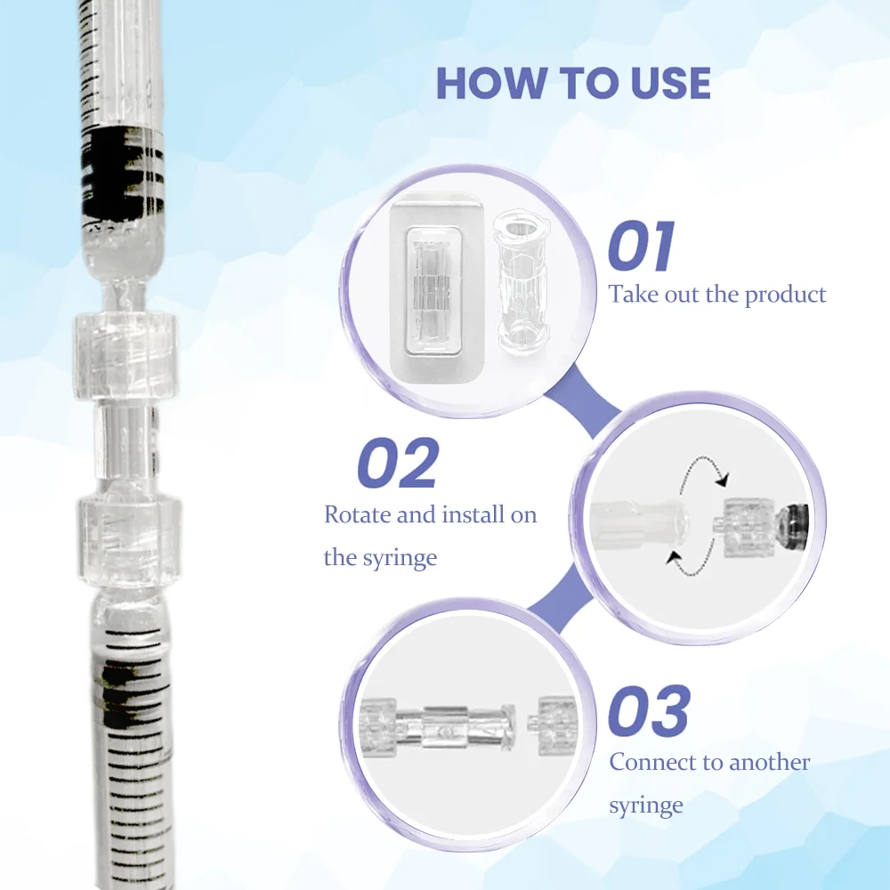 Connecteur de couremplaçant de seringue Luer en plastique de poulet, conception à double hélice, adaptateur de fuite femelle vers No.ale