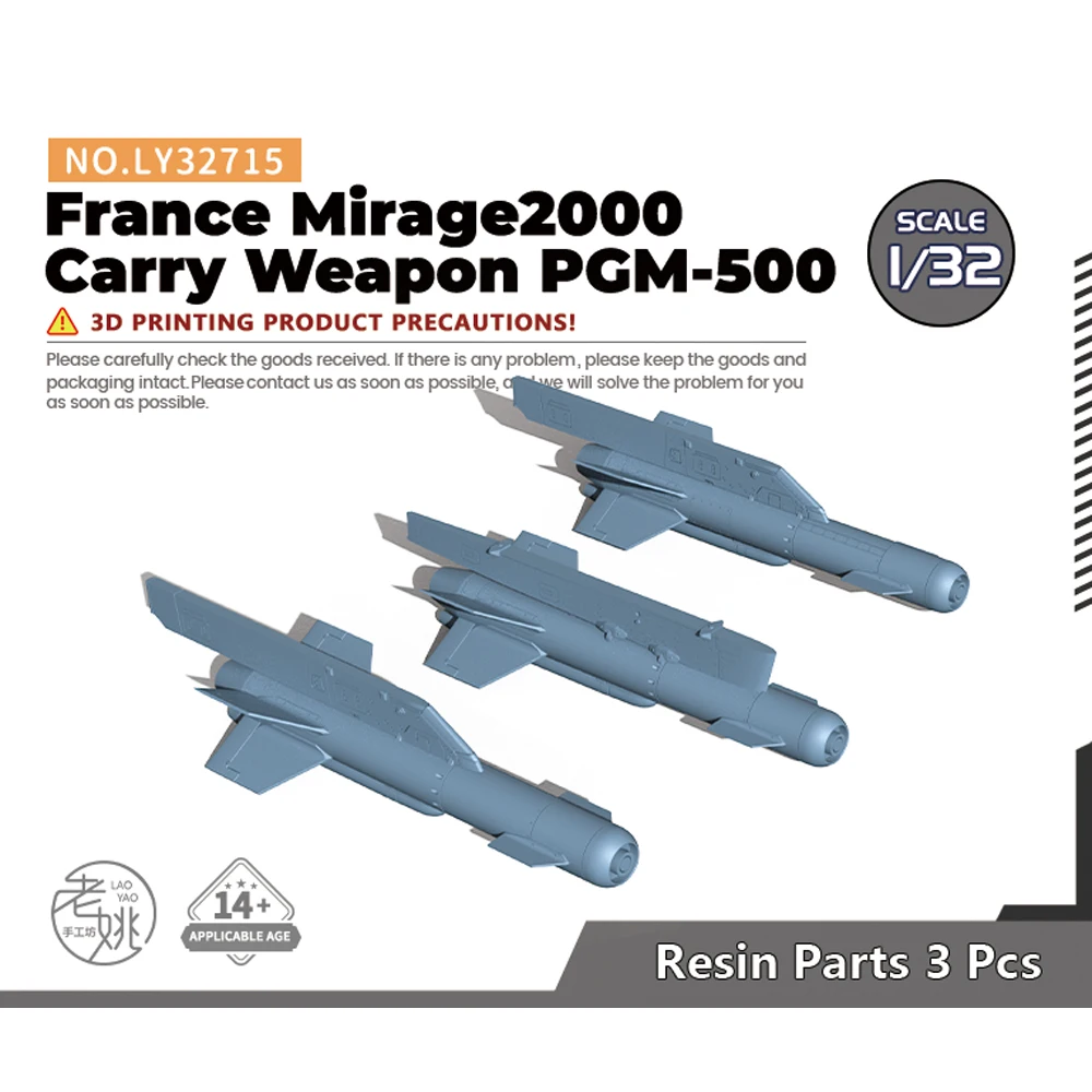 Yao\'s Studio LY715 1/32 1/48 1/72 1/144 Model Upgrade Parts France Mirage2000 Carry Weapon PGM-500