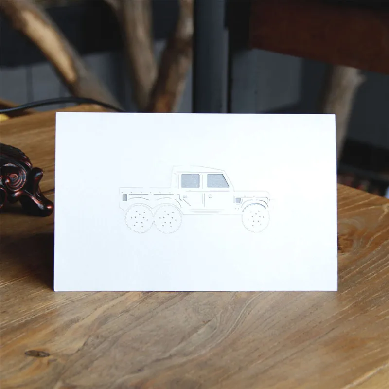 Father's Day 3D Creative Handmade Gift Cards Jeep Small Cards and Student Graduation Season Blessing Message Cards