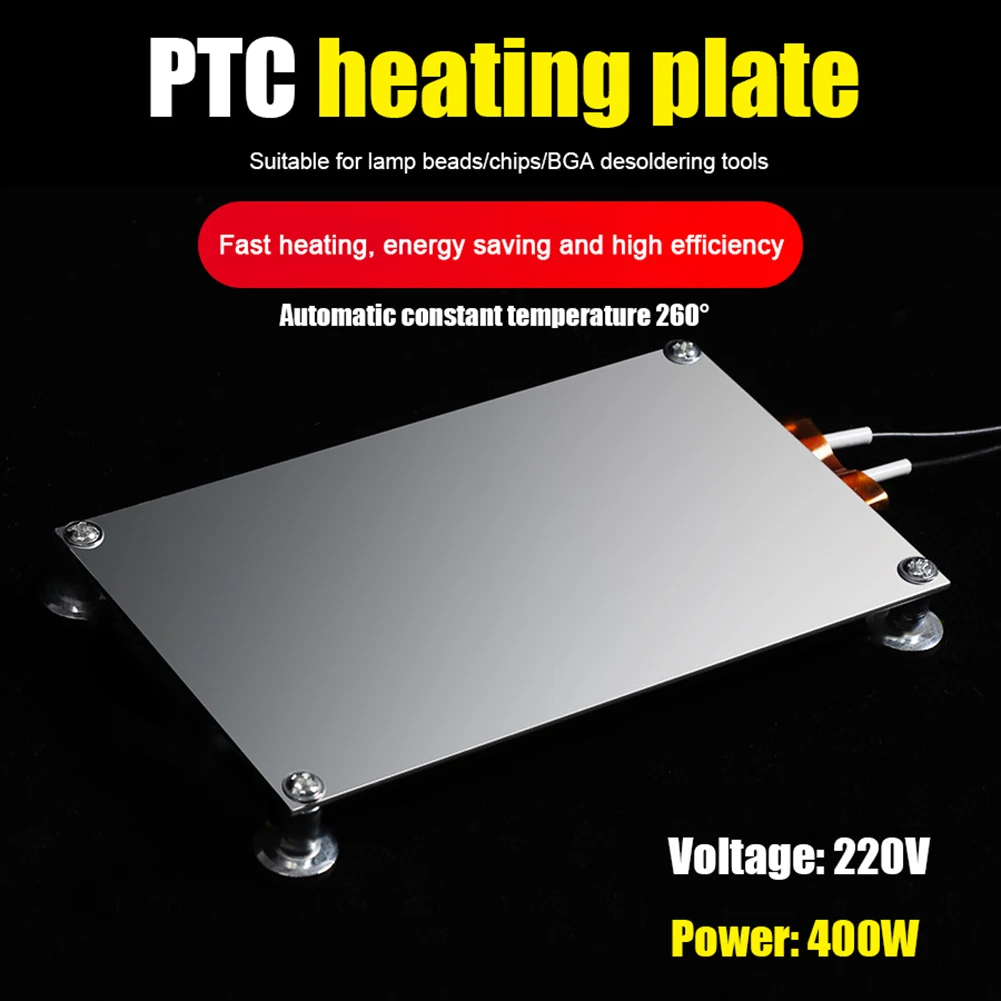 Placa calefactora PTC de 400W, Chip BGA, bola de soldadura, tablero removedor LED de aluminio dividido