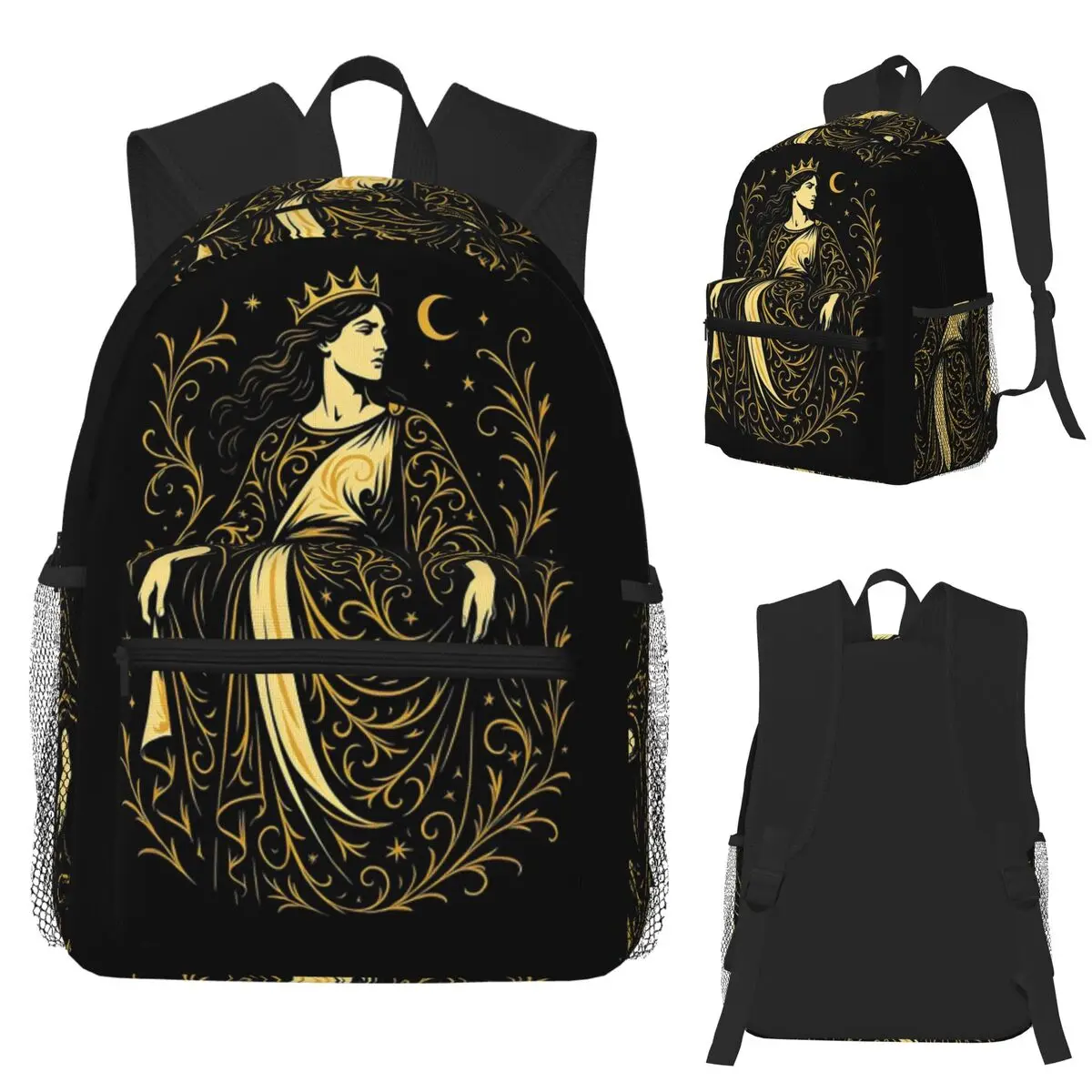 

Grace In Chaos Regal Goddess Ornate Flourish Empowerment Student Backpack School Bag Hiking Travel Daypack Bookbag Shoulder Bags