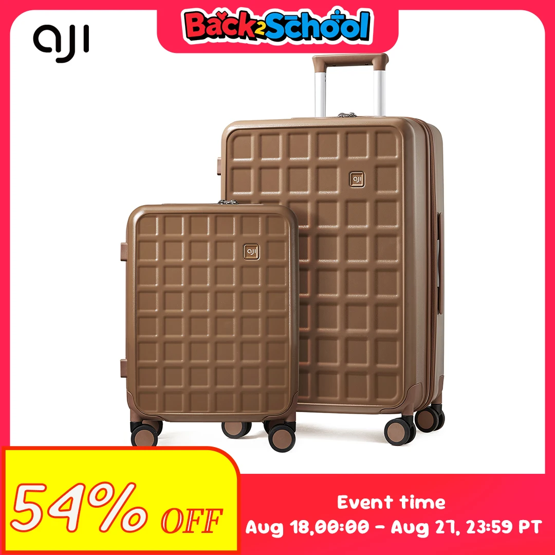 

AJI Suitcases On Wheels Waffle-Pattern Men Carry-On Luggage Women Travel Trolley Case 20/24/26 Inch Suitcase Travel Luggage