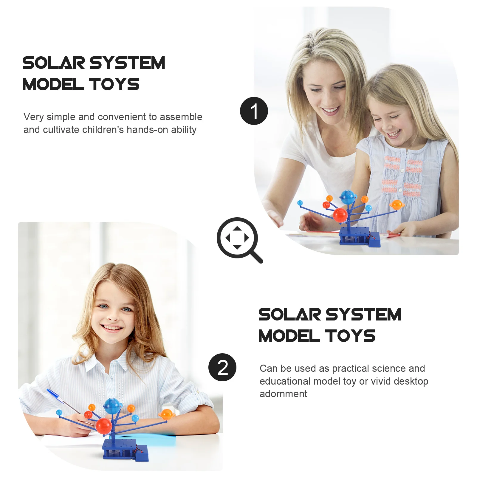 

1Set Astronomical Science Planetary Solar System Educational Desktop Decoration Kids Learning Aid Gift Eight Planetary Model Toy