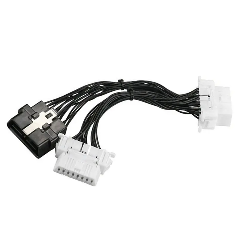 For car-10X 16 Pin OBD2 Obdii OBD2 Splitter Extension Cable One Male To Two Female Y Cable OBD2 Splitter Extension Cable