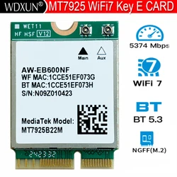 M.2 Wireless Lan Card 5400Mbps Wi-Fi 7 MT7925 key E 2.4G 5G 6G BT5.3 Network Card Wifi Adapter Dongle for win 10/11 Laptop