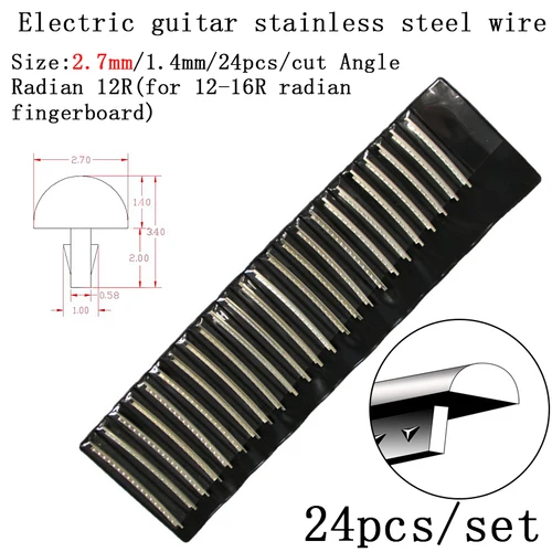 Imagen 2 del producto Diapasón trastes traste cable para guitarra eléctrica níquel plata acero inoxidable 2,4 MM 2,7mm 2,9 MM Material de reparación Accesorios