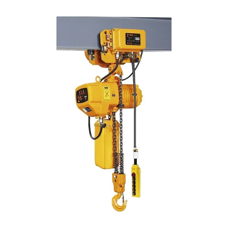 Electric Chain Hoist 380V Lifting Equipment 1T 2T Industrial Crane Block With Trolley For Warehouse Workshop