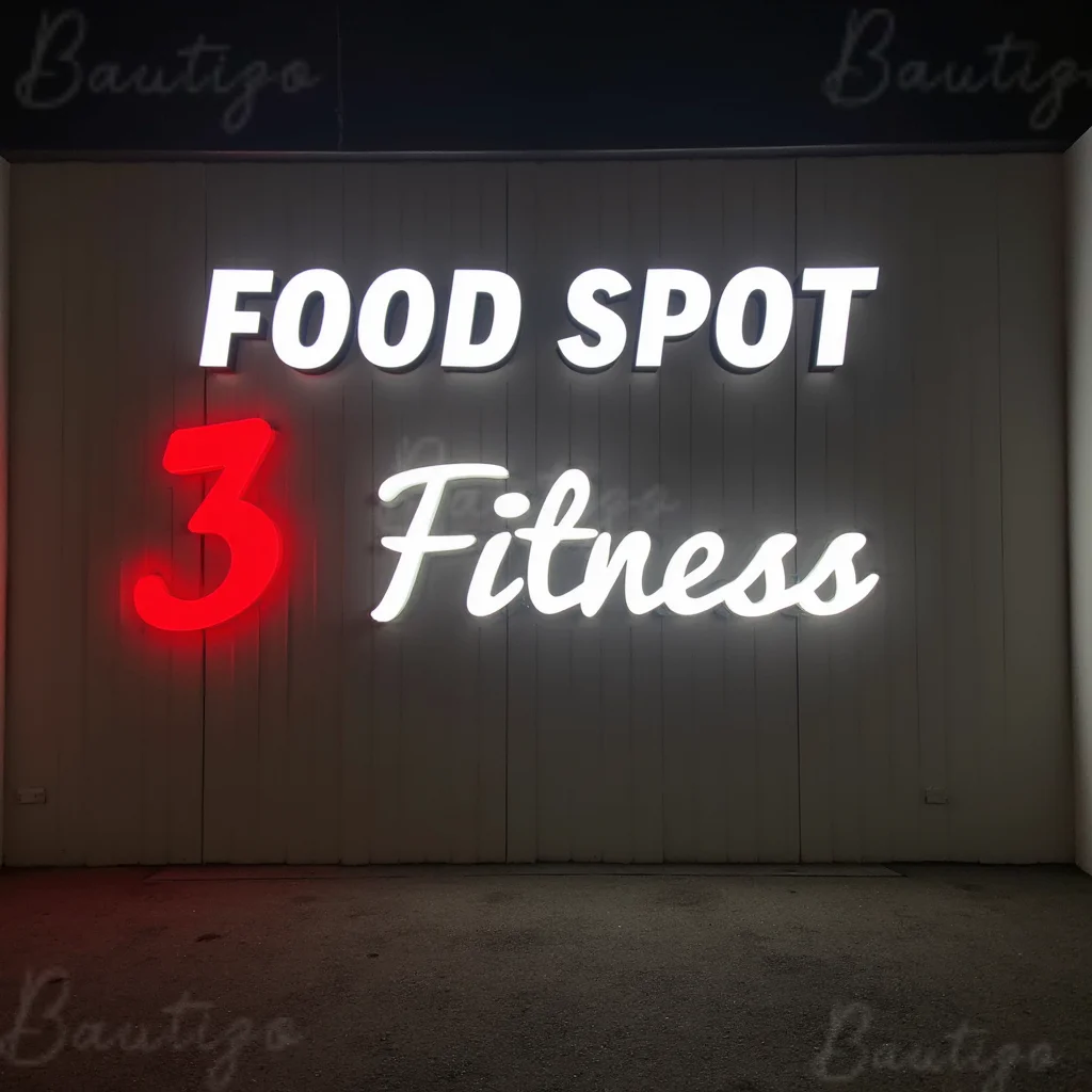 Custom 3D LED Illuminated Metal Letters Sign Frontlit For Business Storefront Outdoor Waterproof Light Up Advertising Signage