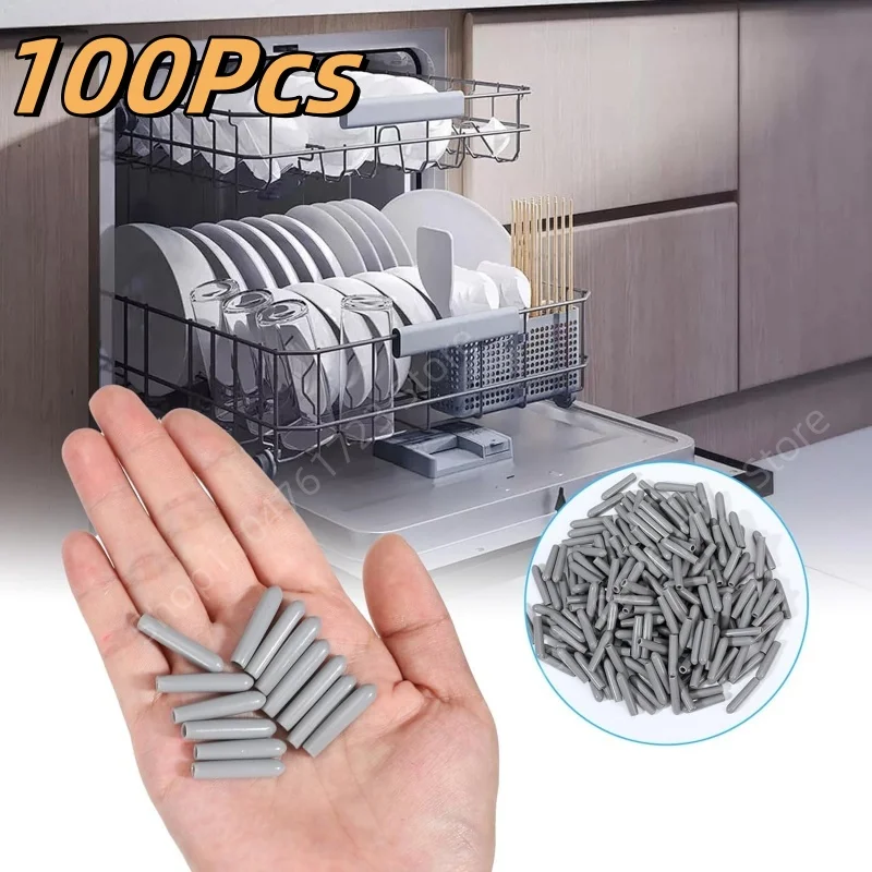 100pcs Dishwasher Rack Caps Tip Tine Cover Cap Flexible Round End Caps Protective Sleeves for Sharp Article To Prevent Collision