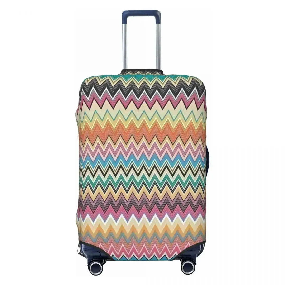 

Custom Camouflage Home Luggage Cover Elastic Modern Zigzag Pattern Travel Suitcase Protective Covers Fits 18-32 Inch