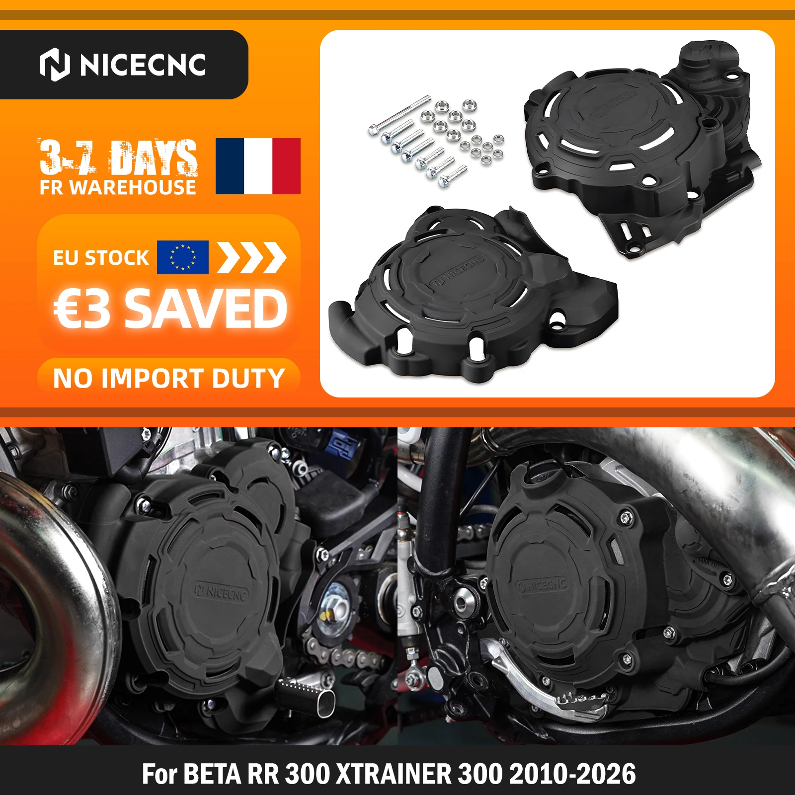 2024 2025 2026 Motorrad-Motorschutz für KTM EXC 300 EXC 250 XCW 300, Husqvarna TE 300 TE 250, GasGas EC 300 EC 250 – Kupplungsdeckel, Kurbelgehäuse- und Zündschutz