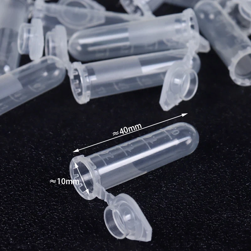 Laboratory Container Transparent Micro Plastic  2ML Centrifuge Tube Test Tube Snap Lid Laboratory Supplies