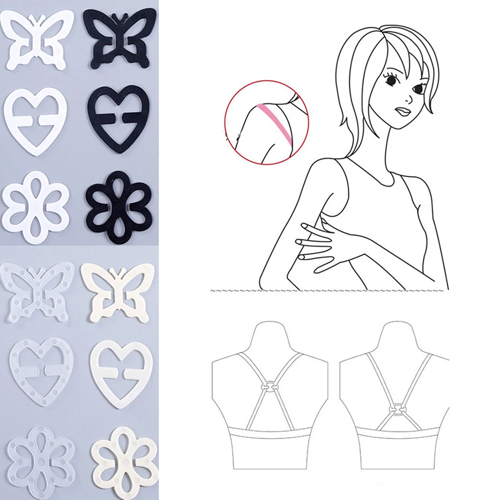 1 PC Invisible Bra Non-slip Buckle Underwear Back Shoulder Strap Cross Holders Fastener Strap Clips Underwear Accessory