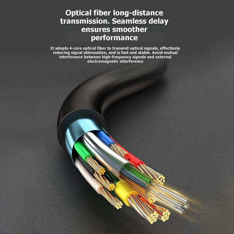 DT23 Fiber Optic 2.0 Cable 4K 60Hz 2K 120Hz 32Gbps 15M for TV Monitor Projector PS5 Long Distance