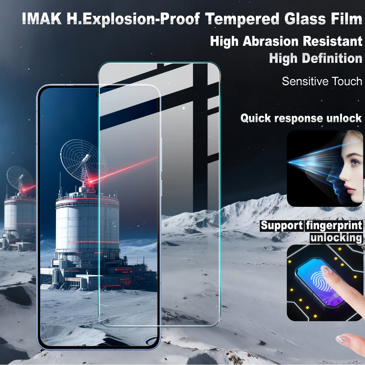 IMAK H Tempered Glass for IQOO Neo 11 5G Screen Protector Film Support Fingerprint