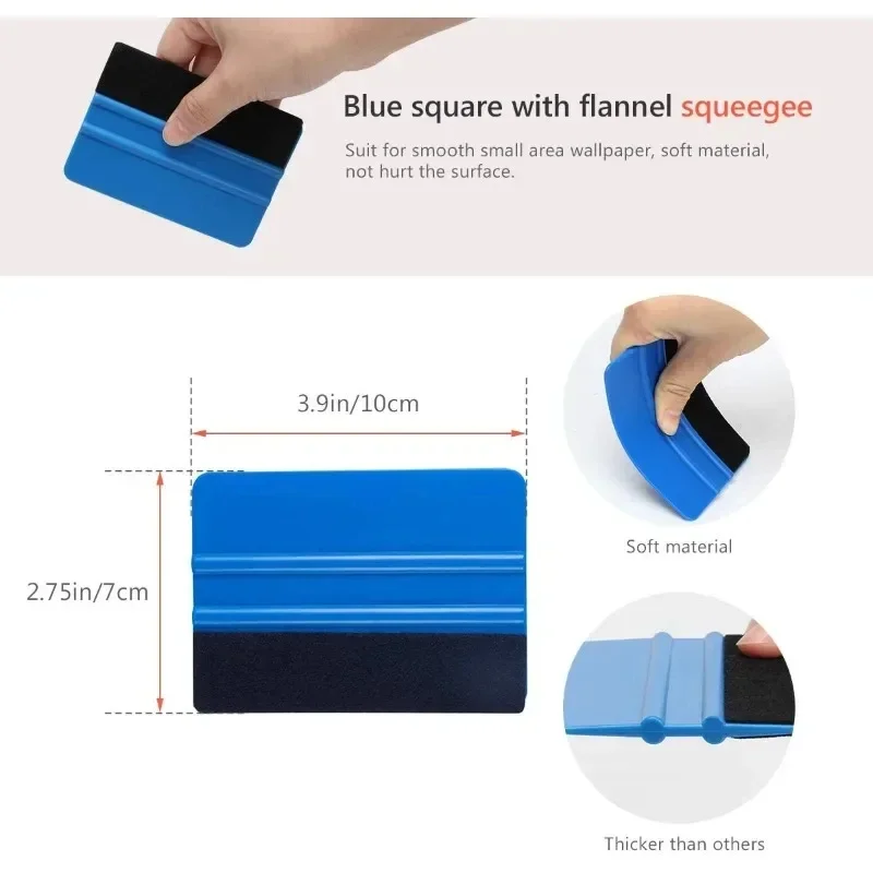 1Pcs Car Stickers Film Install Squeegee Vinyl Carbon Fiber Scraper with Felt Squeegee Tool Film Wrapping Car Wrap Tools 10x7cm