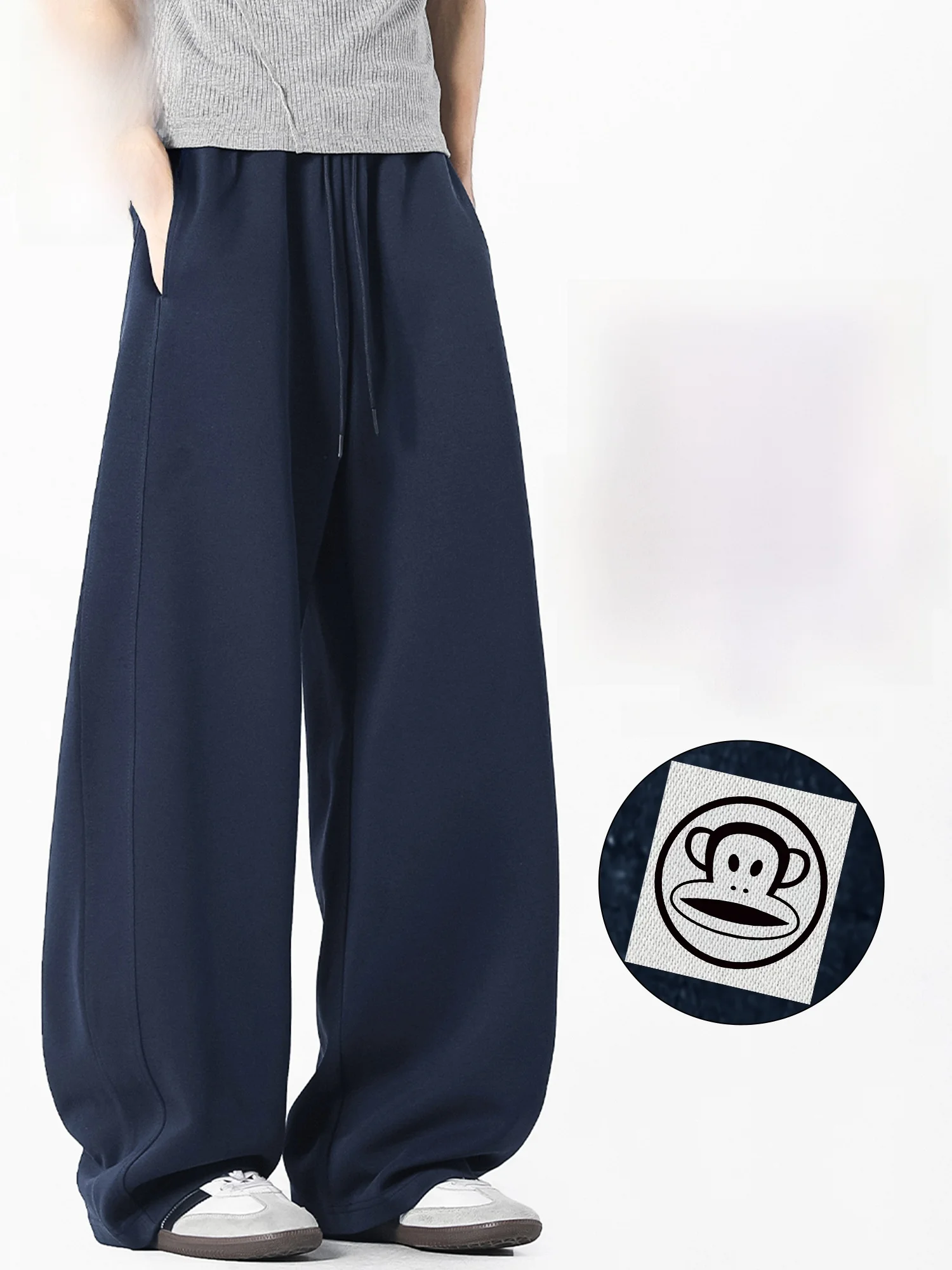 

Мужские повседневные брюки Paul Frank: американский стиль, прямой крой, широкие штанины, свободный крой, из смесового хлопка, молодежные, модные, для зимы