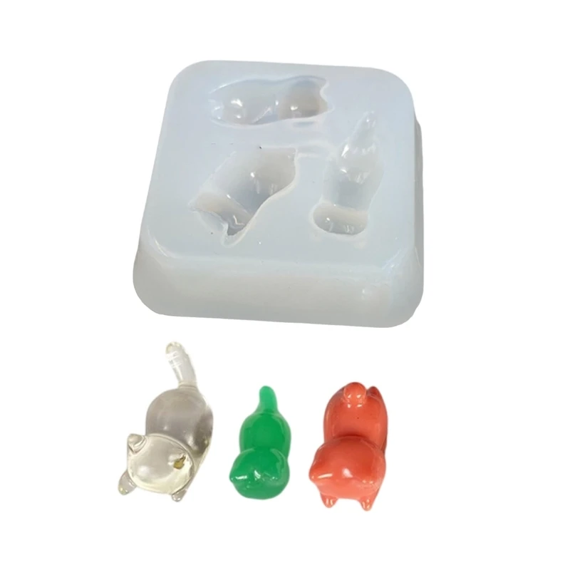 Accessori per gioielli con stampo in silicone con ciondolo a tre gatti, creazione stampi epossidici