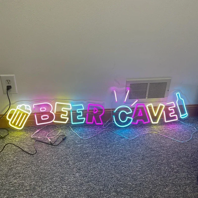 Imagem -02 - Neon Led Sign para Cerveja Neon Light Neon Decoração da Parede para Bar Casa e Bar