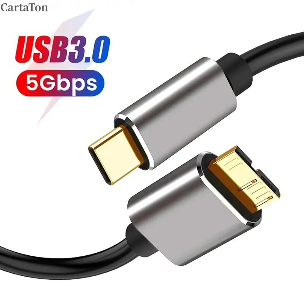 Micro B USB C 3.0 Cable Type C to USB 3.0 Micro B Cable Connector 5Gbps External Hard Drive Disk Cable For Hard Drive Computer