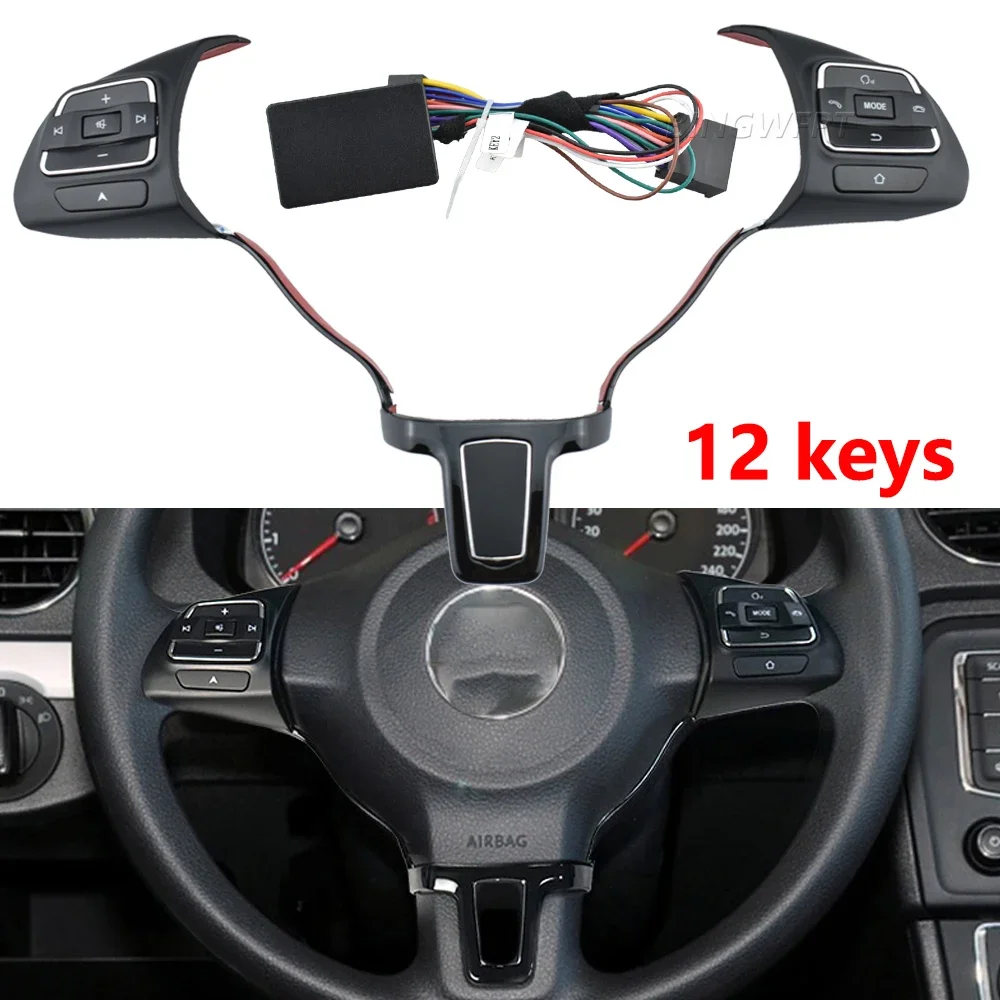 

For VW MK6 Jetta Polo Passat Bora Sagitar Golf 2010-2012 Steering Wheel Button Switch Hubs Volume Button Audio Switch Phone GPS