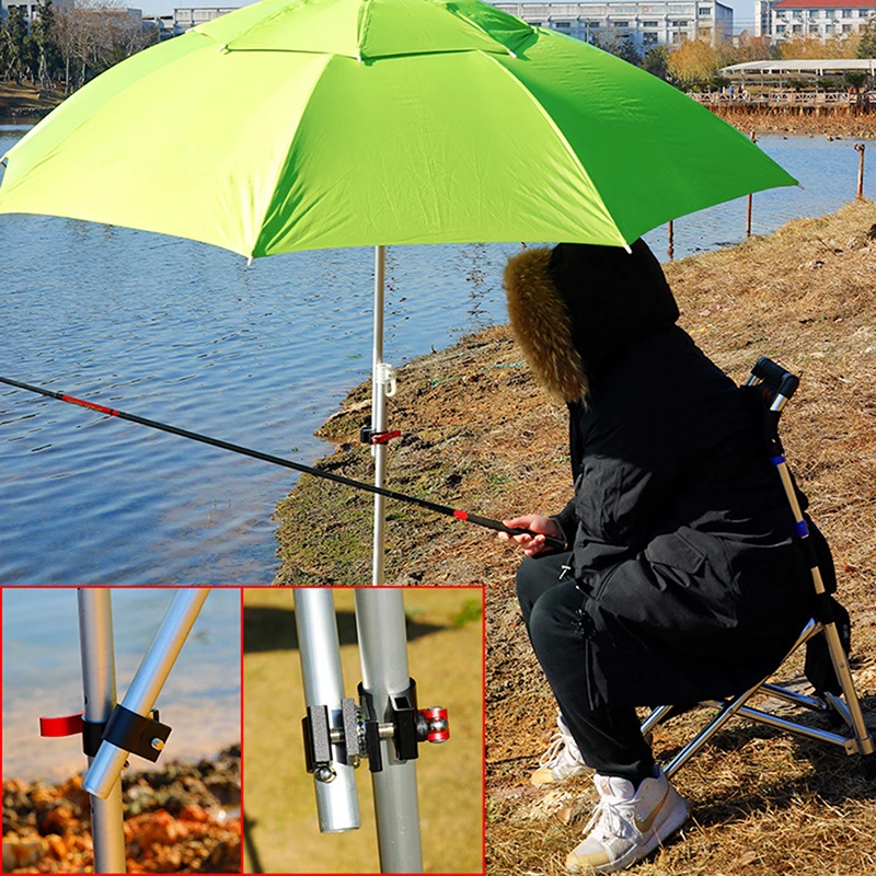 1Pc Fishing Chair Umbrella Clip Bracket Adjustable Umbrella Base Stand Clamp Fishing Chair Umbrella Clip Fish Pole Holder