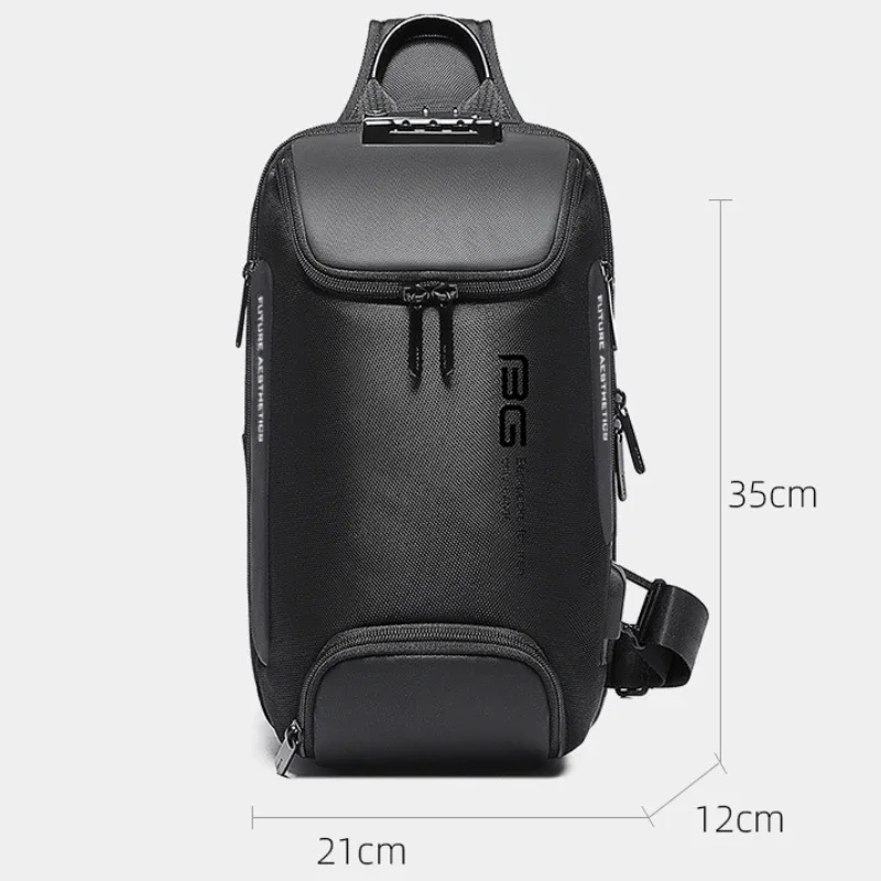 Chikage Bolsa de Peito Crossbody, grande capacidade, multifunções, bolsa de ombro unissex, tendência de moda masculina, personalidade