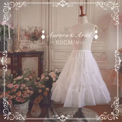 White Lolita Petticoat 60cm Mini Soft Organza Slim A line Pettiskirt